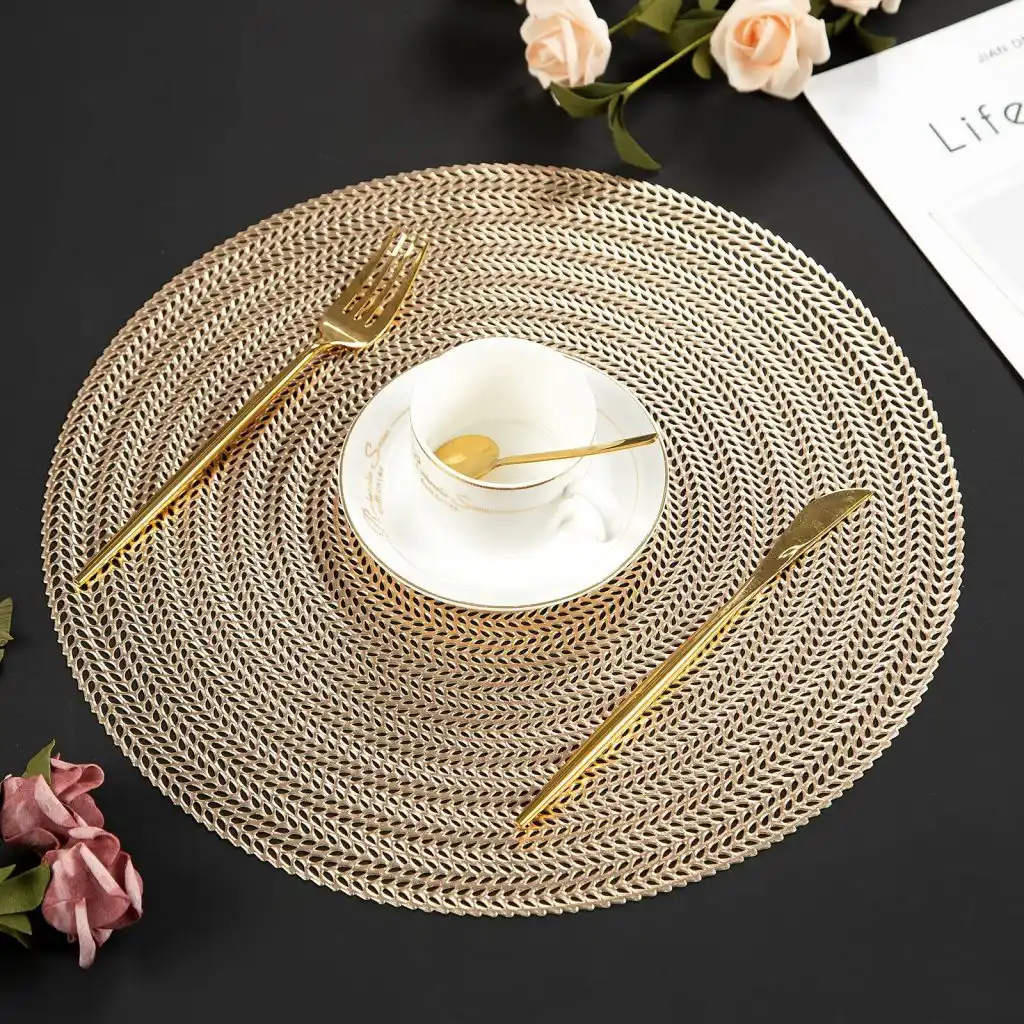 SNPLACEMAT0001 PVC Placemats for Dining Table - Washable Heat Resistant Non-Slip Table Mats-1