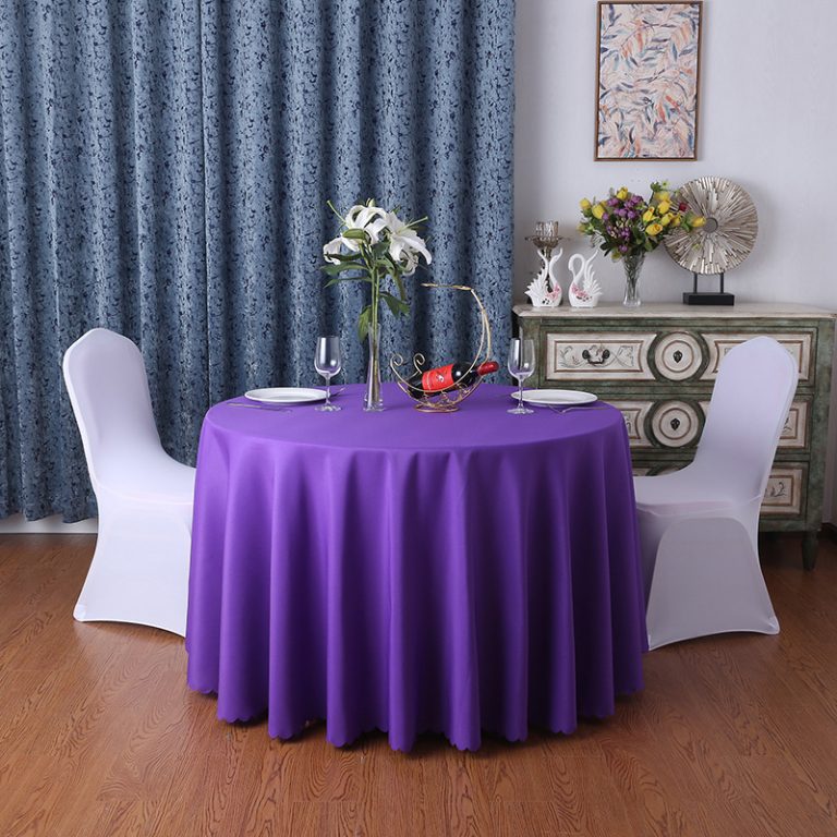 purple tablecloth