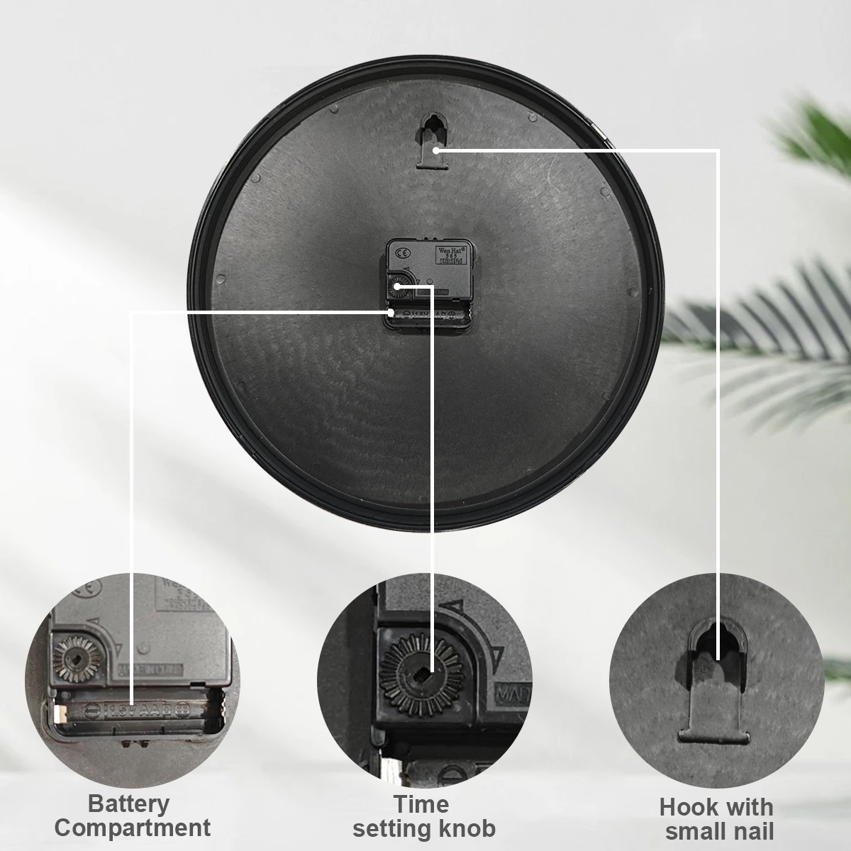 SZZ0130 Modern Minimalist Decorative Wall Clock for Home Office-4