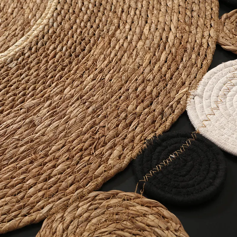 DDH0003 Natural Straw Handwoven Rattan Carpet-3