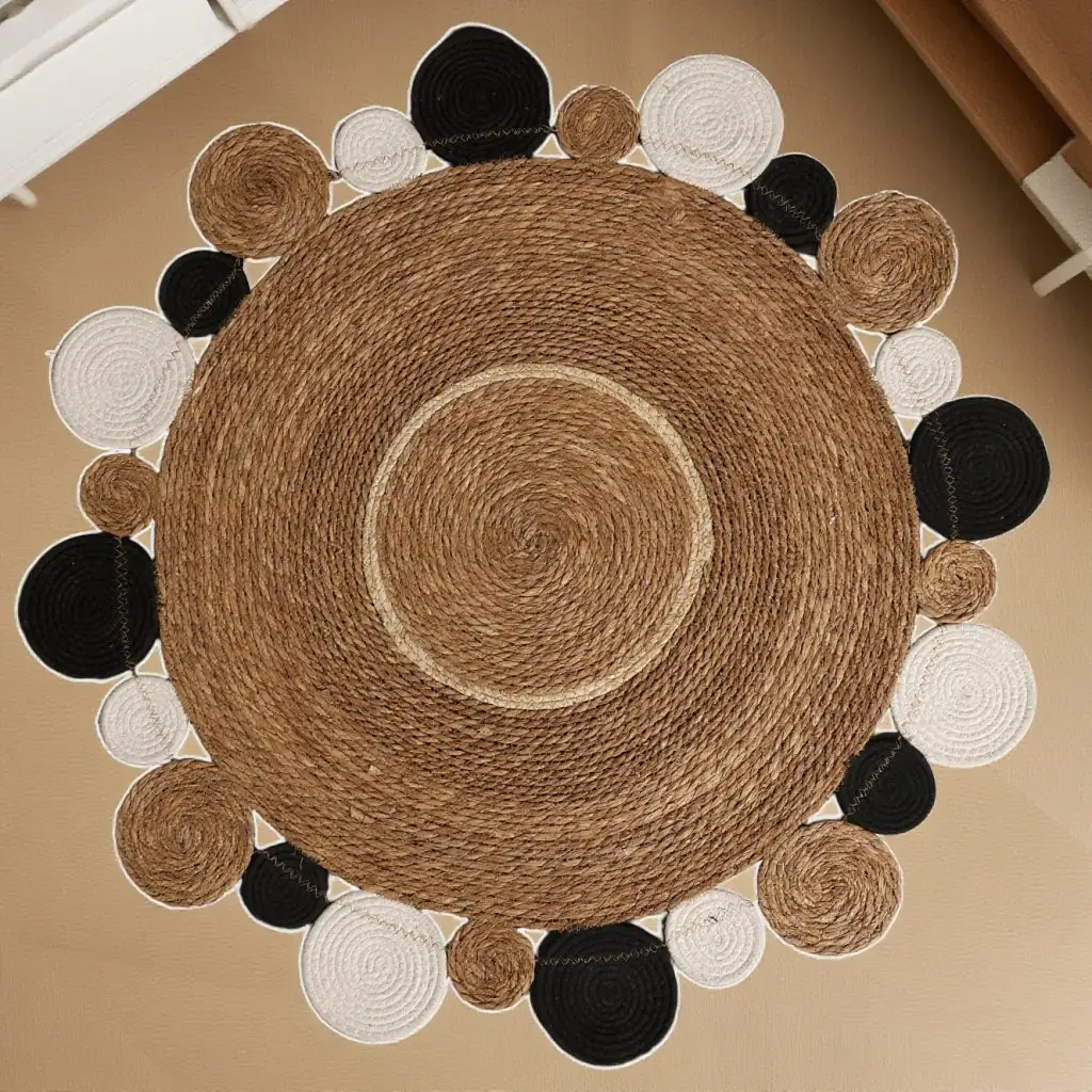 DDH0003 Natural Straw Handwoven Rattan Carpet-2