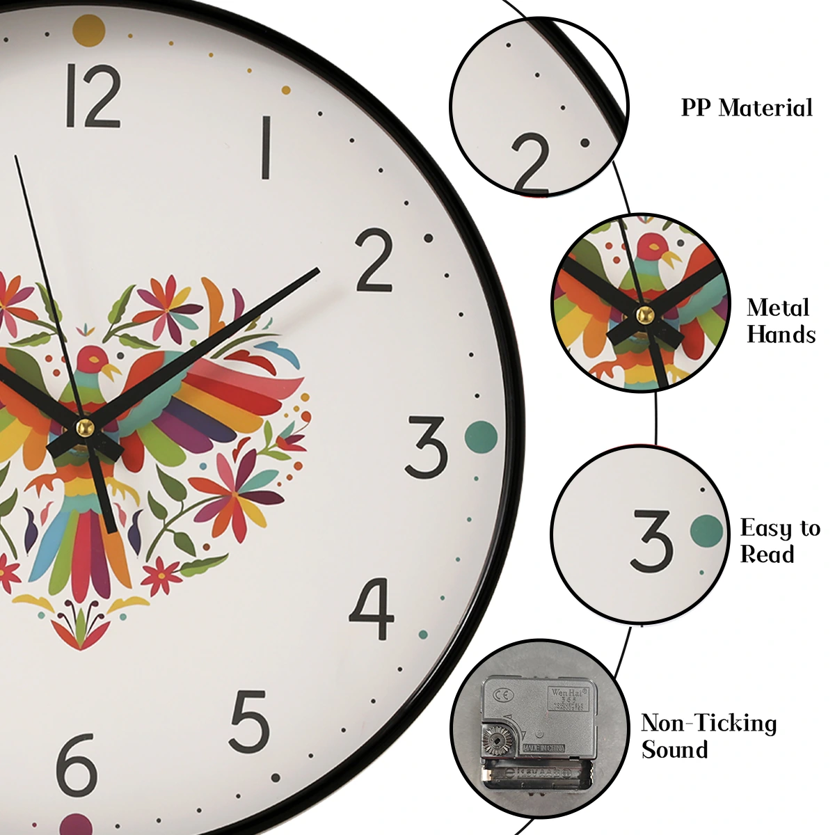 SZZ0130 Modern Minimalist Decorative Wall Clock for Home Office-3