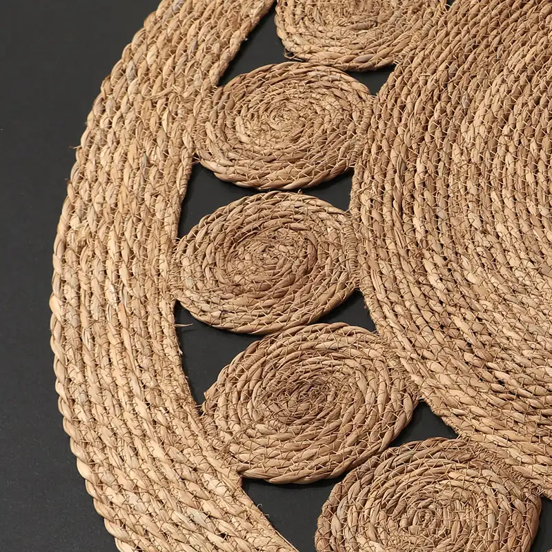 DDH0004 Hand-Woven Straw Rattan Carpet for Indoor Decor-1