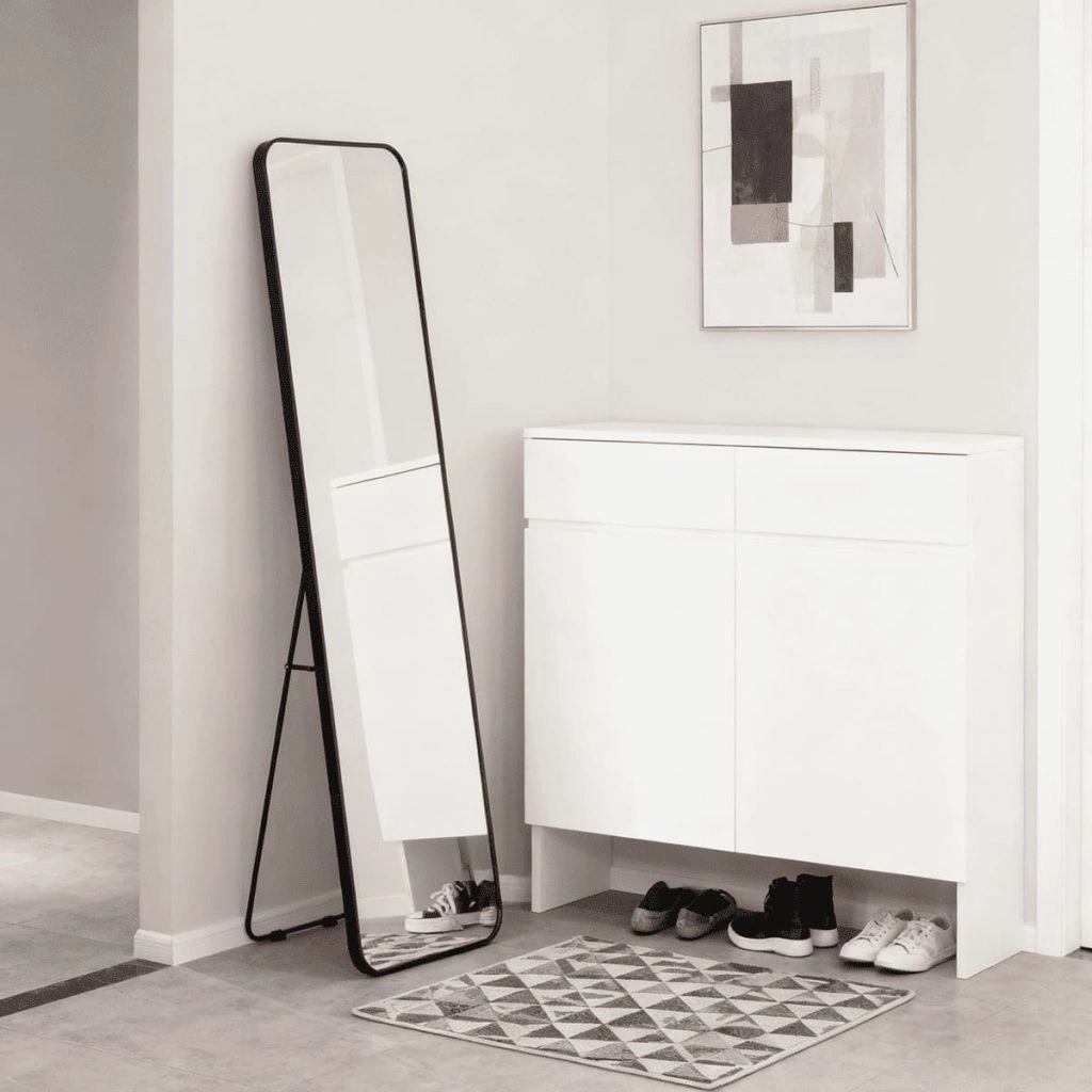 JZL0111 Arched Full Length Mirror Aluminum Alloy Framed Floor Mirror for Bedroom and Bathroom 45x160cm 1