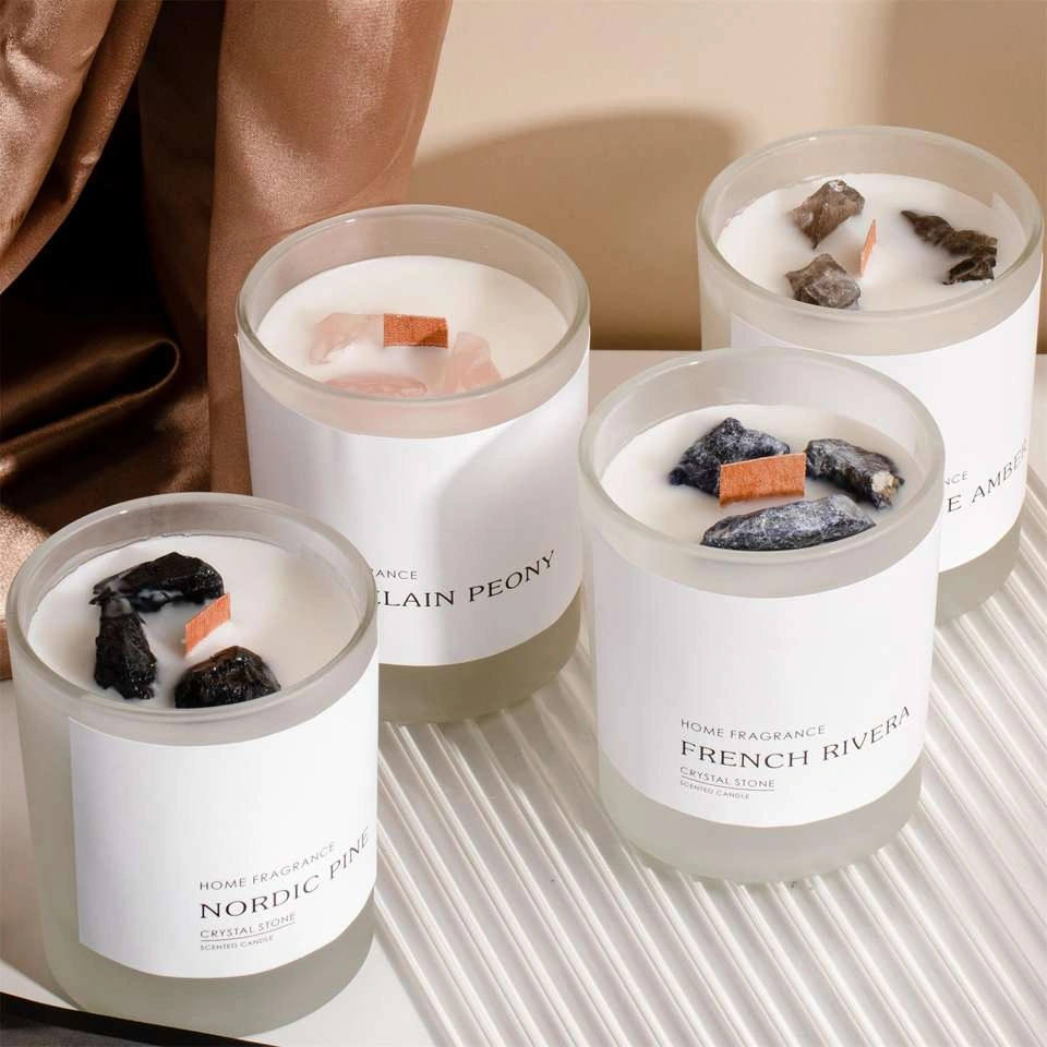 SNCANDLE0001 Natural Crystal Stone Scented Candle Soy Wax 1