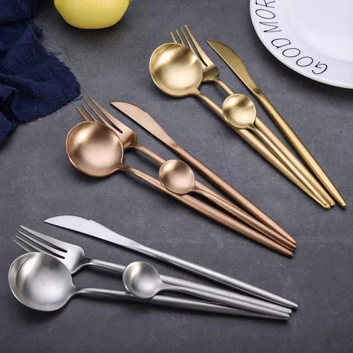 SNFSETS0002 Modern 24-Piece PVD Coated Stainless Steel Flatware Set-2