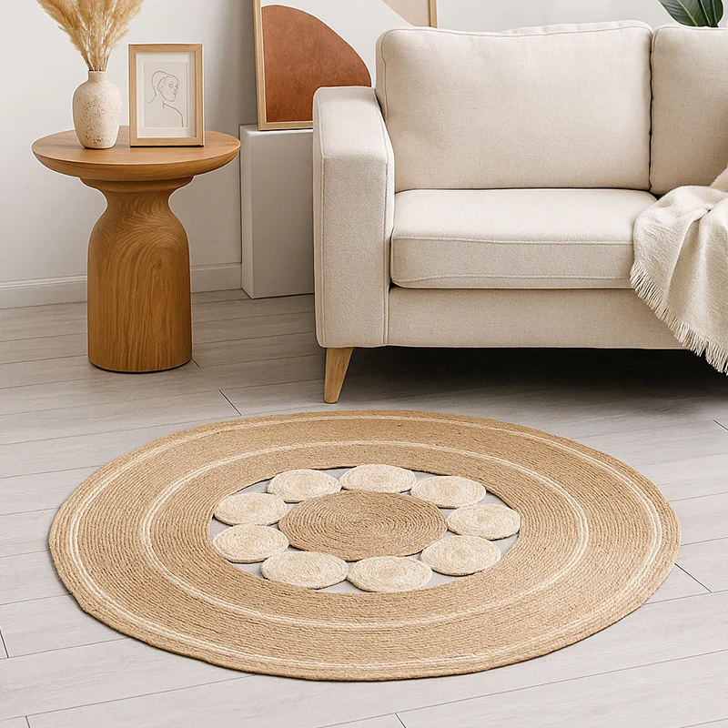 DDH0005 Straw Rattan Carpet Handwoven Floor Mat 1
